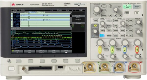 Agilent / Keysight DSOX3034A Oscilloscope: 350 MHz, 4 Channels
