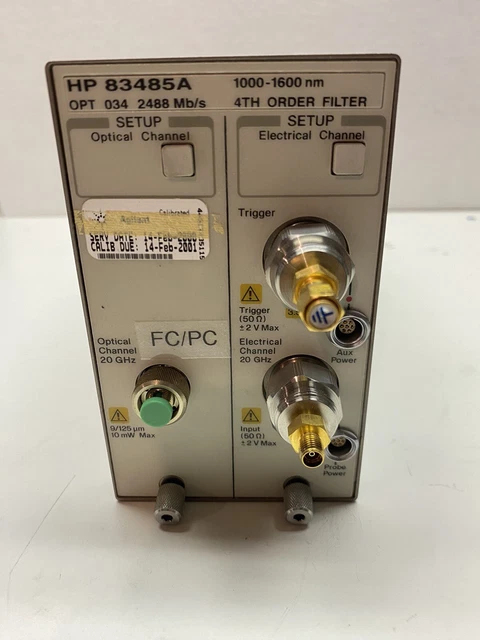 Agilent / HP 83485A Optical/Electrical Plug In Module with option H92