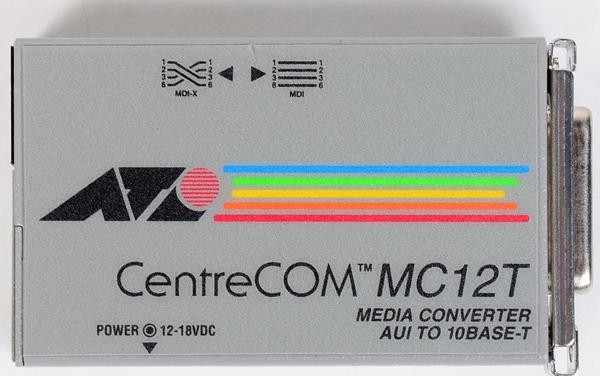 Allied Telesis CentreCOM AT-MC12T 10T to AUI/F Media Converter