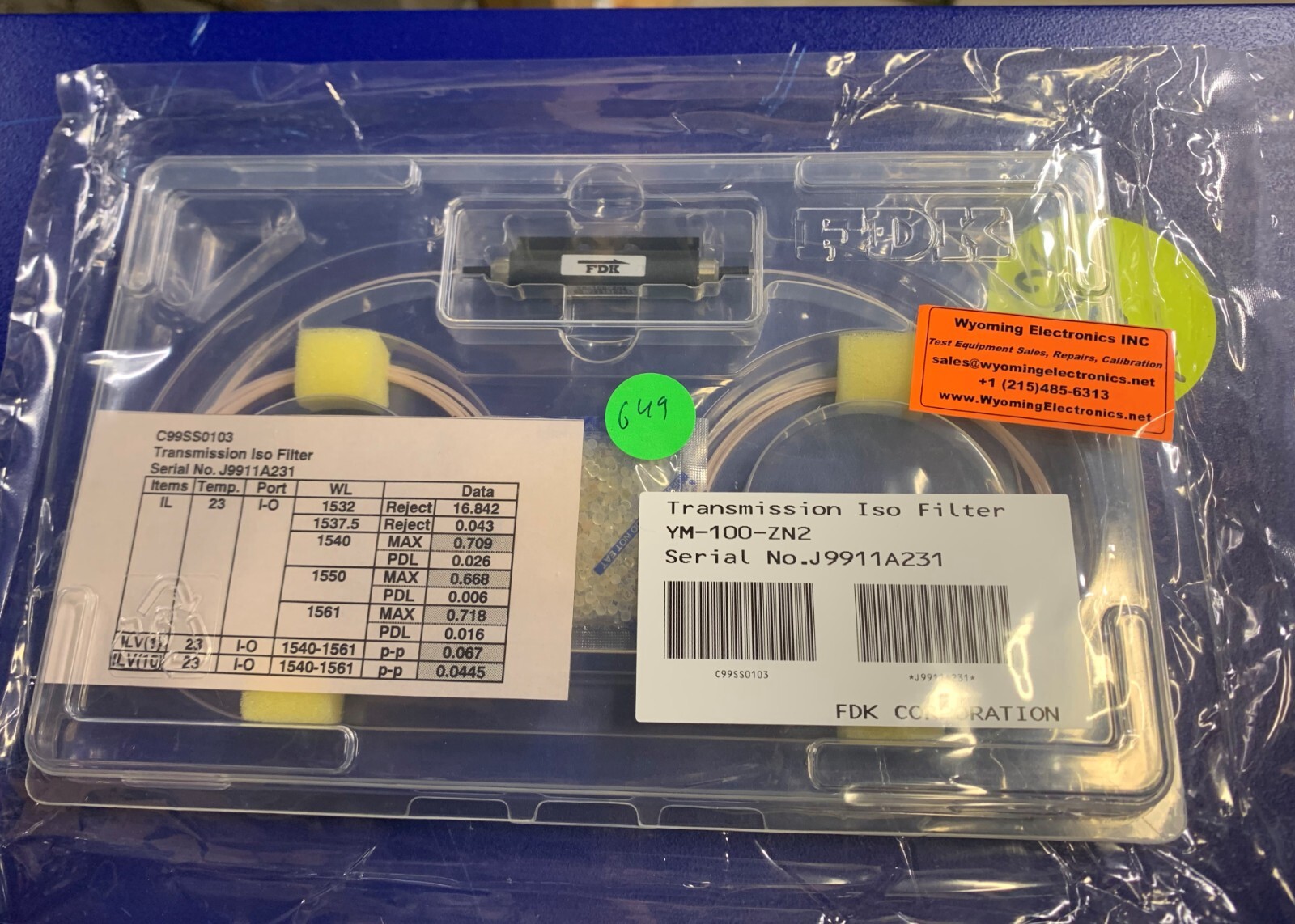 FDK YM-100-ZN2 TRANSMISSION ISO FILTER