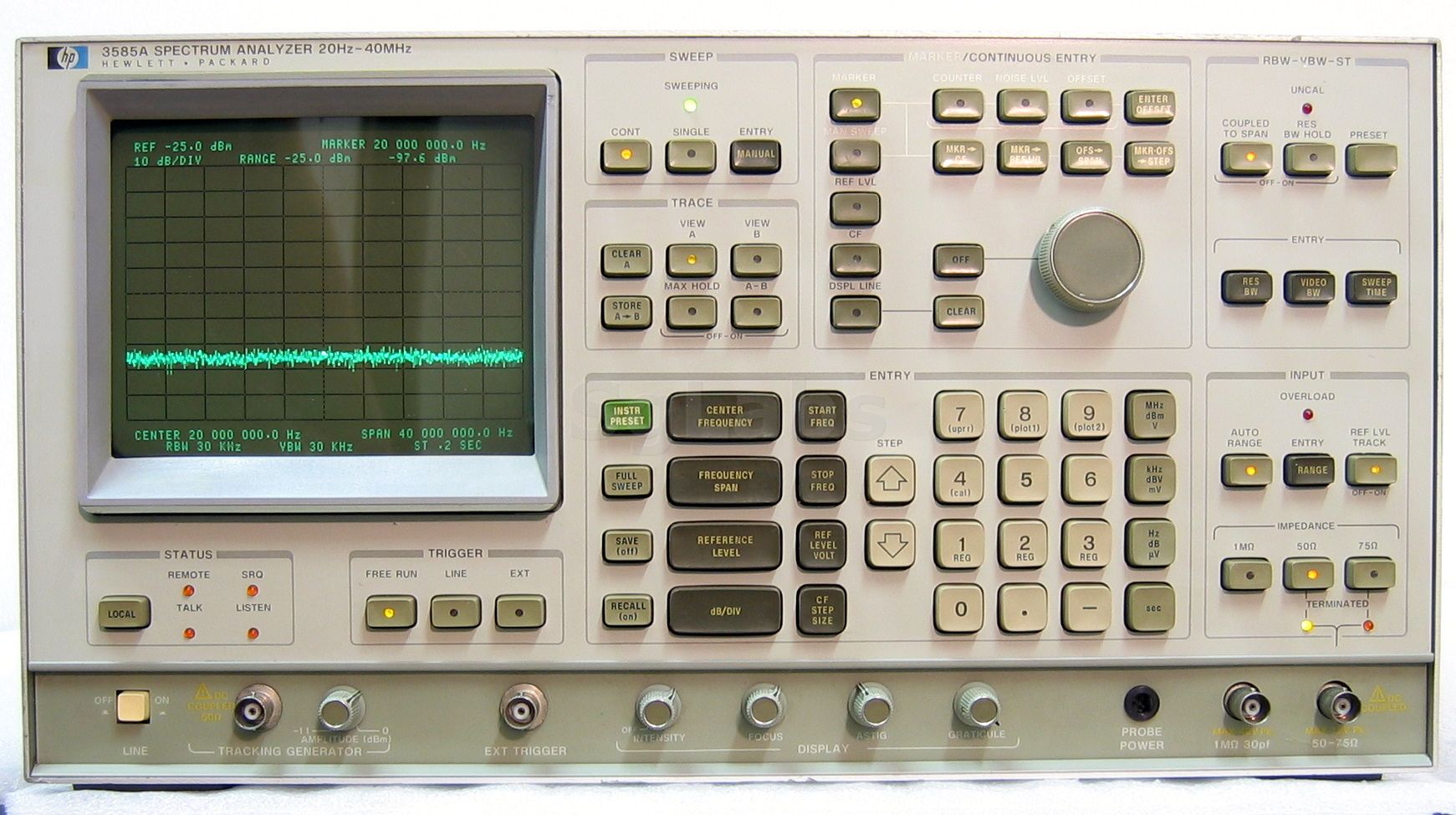 HP / Agilent 3585A Spectrum Analyzer, High Perf 20Hz-40MHz