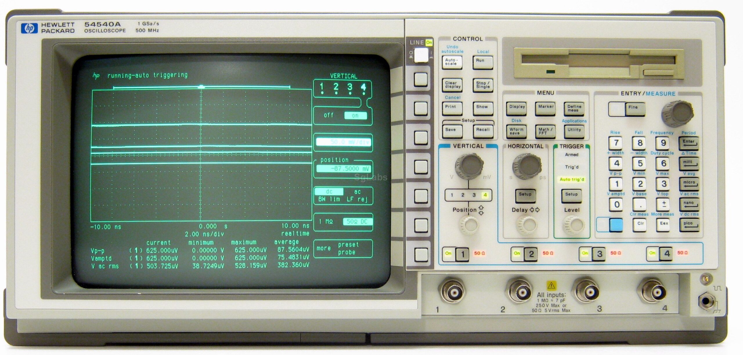 HP / Agilent 54540C 4 Channel 500 MSa Color Digitizing Oscilloscope 1 HP / Agilent 54540C 4 Channel 500 MSa Color Digitizing Oscilloscope