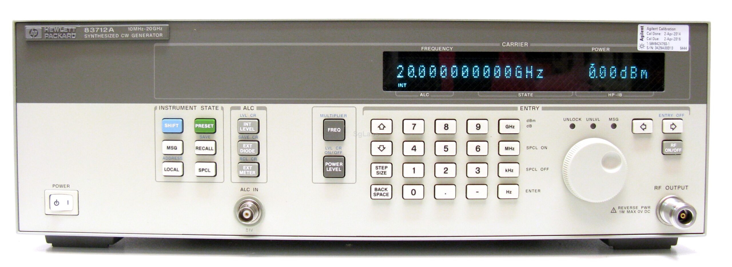 HP / Agilent 83712A Synthesized CW generator, 0.01 to 20 GHz
